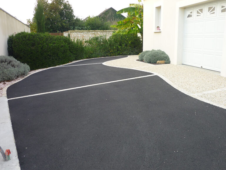 allée - enrobé noir - béton désactivé - pavage - Ideallée