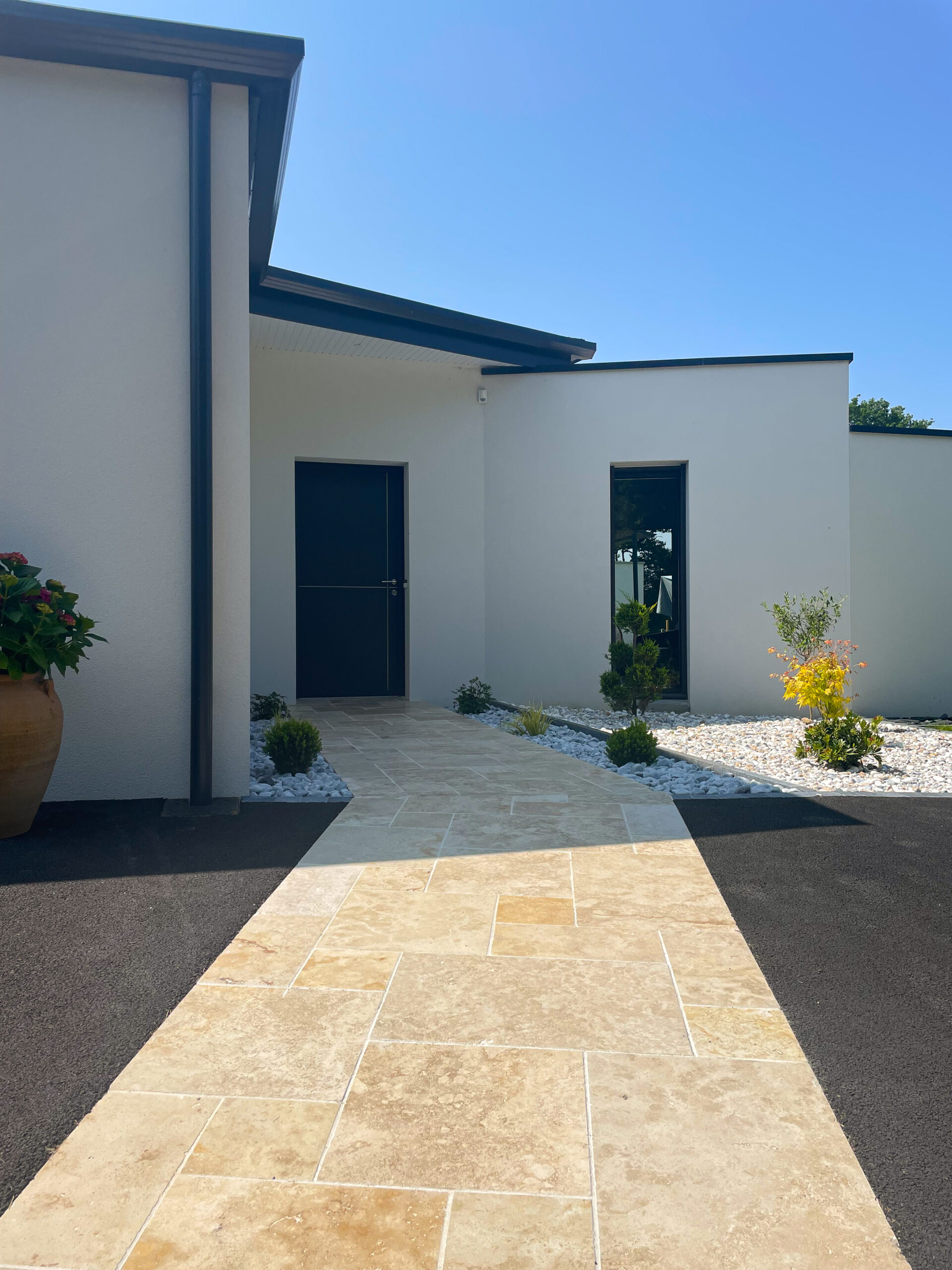 allée - enrobé noir et pavage - Ideallée